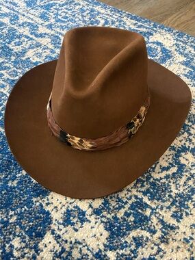 Vintage Knox Western Hat with Feather Band